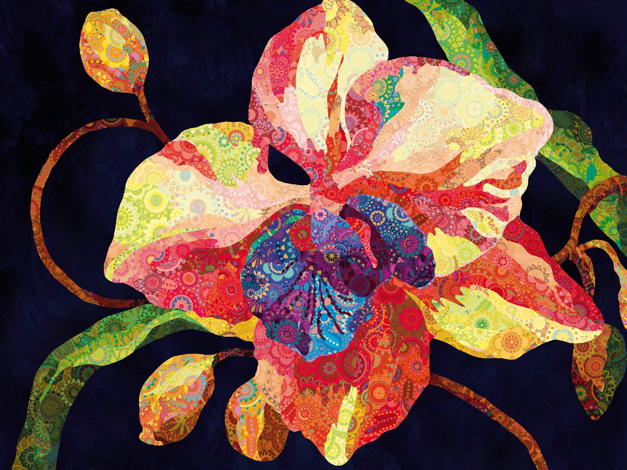 30/04 – Colagem Orquídea Multicolorida (Marina Landi) - Imagem 3