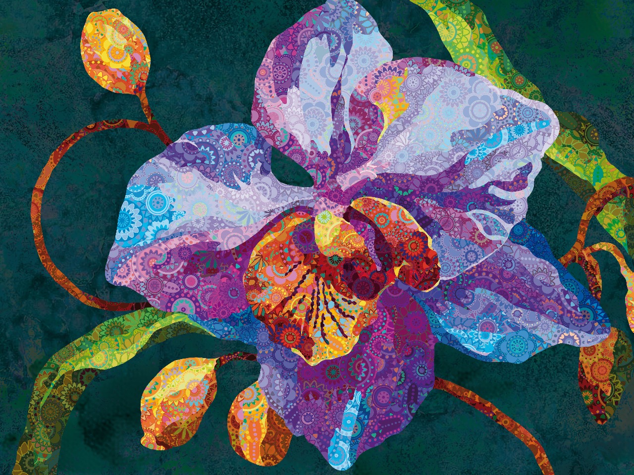 30/04 – Colagem Orquídea Multicolorida (Marina Landi) - Imagem 2