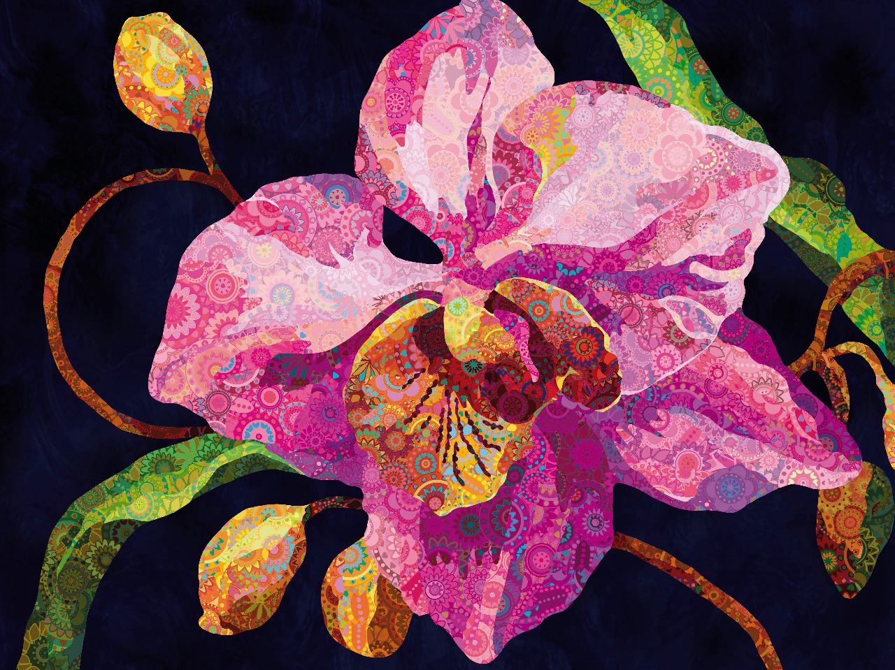 30/04 – Colagem Orquídea Multicolorida (Marina Landi)